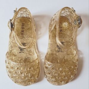 Old Navy Gold Glitter Toddler Jellies 12-18 months
